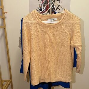 Forever 21 Pastel Orange Cream Cable Knit Sweater